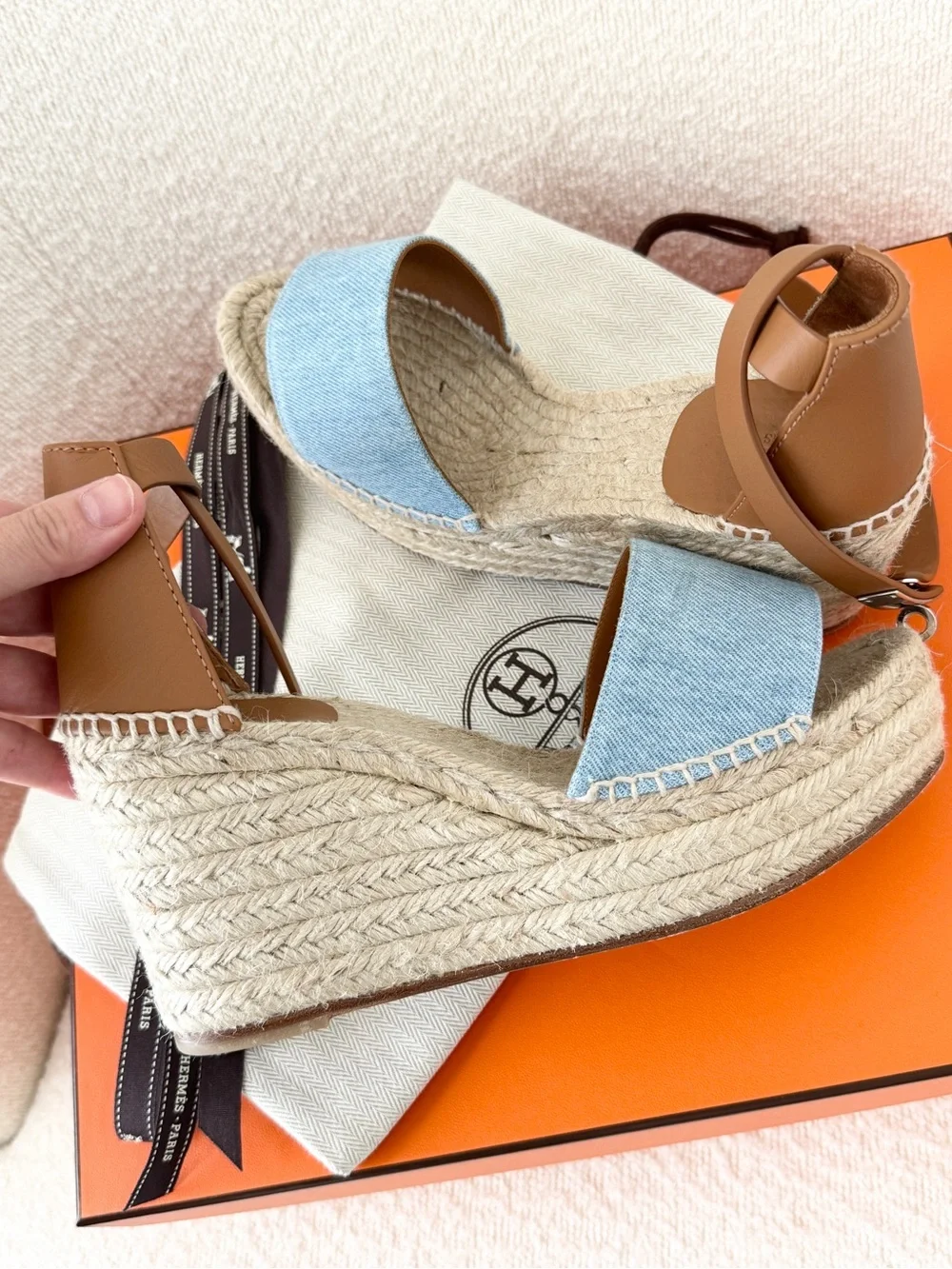 Hermès Tipoli Denim Espadrilles - EU38 - Picture 12 of 16